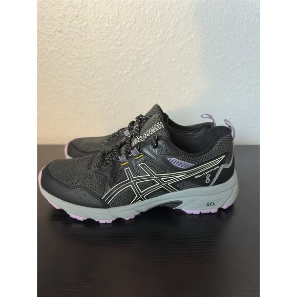 ASICS Running Shoes Women's Size 9.5 Black Gel-Venture 8 Black Purple Green - Picture 3 of 6